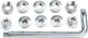 FSA Torx T-30 Alloy Double Chainring Nut/Bolt Set with tool, Silver
